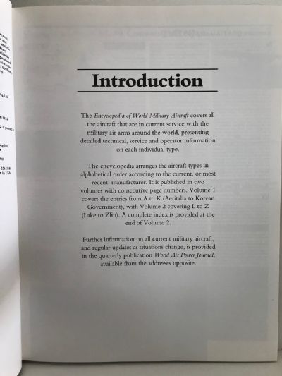 ENCYCLOPEDIA OF WORLD MILITARY AIRCRAFT: Volume One