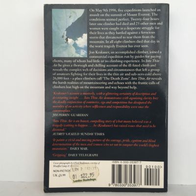 Into Thin Air : Personal Account of the Mt. Everest 