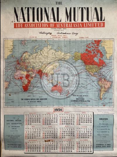 VINTAGE CALENDAR: The National Mutual Life Association of Australasia 1956 