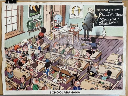 VINTAGE POSTER: Schoolabanana