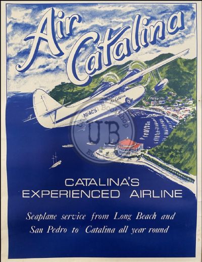 VINTAGE POSTER: Air Catalina Seaplane service 1973 