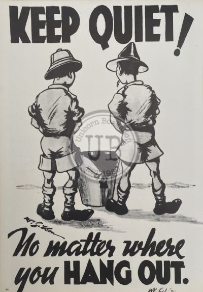 VINTAGE POSTER: World War Two Secrecy Campaign in New Zealand 1939 - 1945 