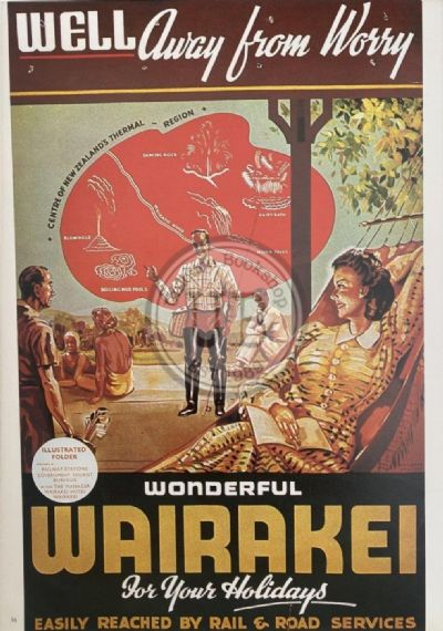VINTAGE POSTER: Wonderful Wairakei Holidays 1940