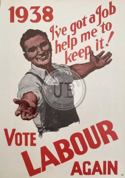 VINTAGE POSTER: Vote Labour 1938 
