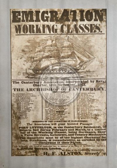 VINTAGE POSTER: Emigration for the Working Classes 1850