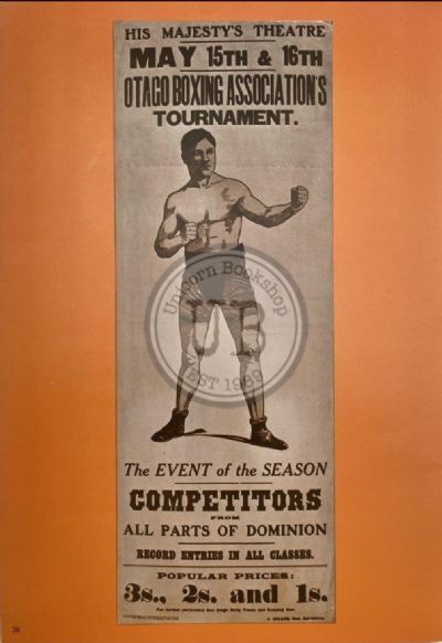 VINTAGE POSTER: Otago Boxing Association 1907 