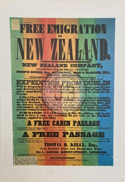 VINTAGE POSTER: Emigration to New Zealand 1842 