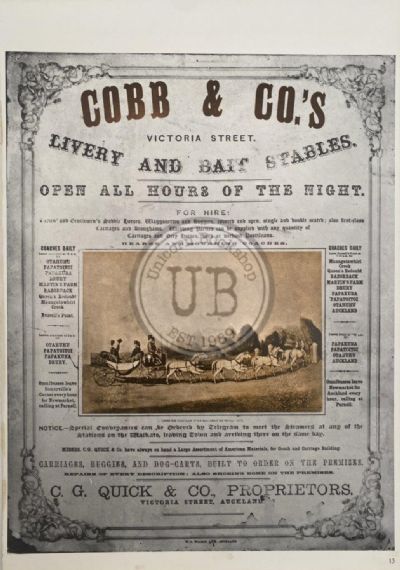 VINTAGE POSTER: Cobb & Co Stables 1870 