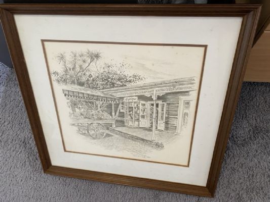 FRAMED DRAWING: 327 Parnell Road, Parnell, Auckland
