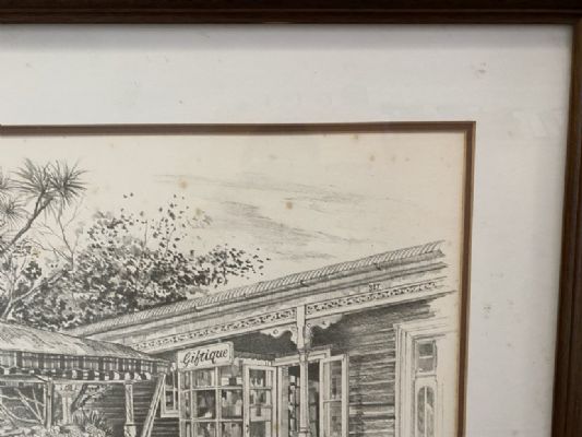 FRAMED DRAWING: 327 Parnell Road, Parnell, Auckland