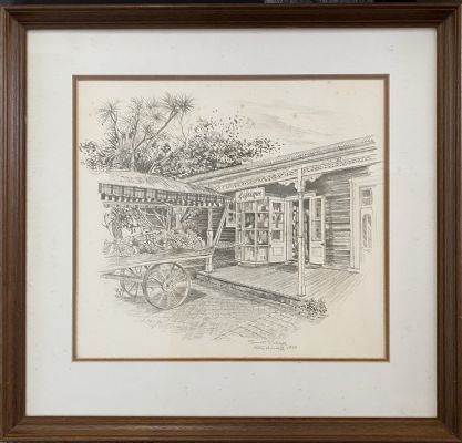 FRAMED DRAWING: 327 Parnell Road, Parnell, Auckland