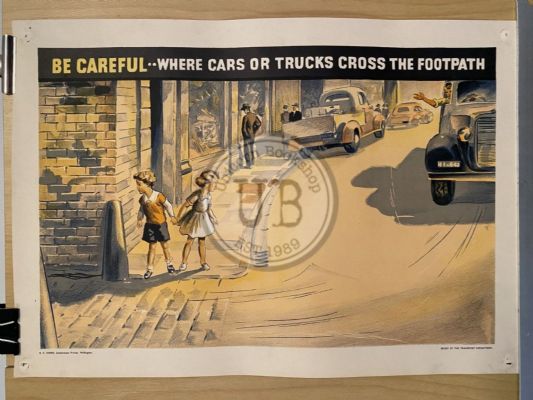 VINTAGE POSTER: New Zealand Education Department / Childrens Road Safety