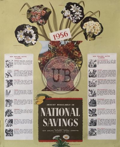VINTAGE POSTER: Invest Regularly in National Savings / Savings Committee 1956 