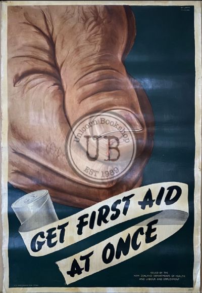 VINTAGE POSTER: New Zealand Department of Health / Labour - First Aid