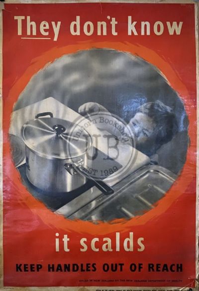 VINTAGE POSTER: New Zealand Department of Health / Home Safety 1950