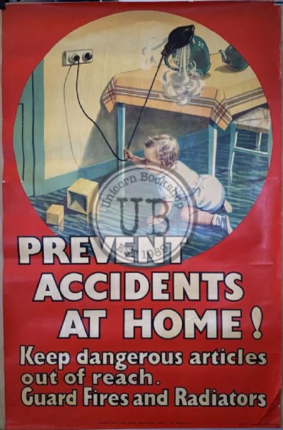 VINTAGE POSTER: New Zealand Department of Health / Home Safety