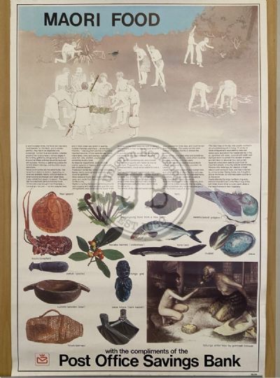 VINTAGE POSTER: Post Office Savings Bank - Maori Food