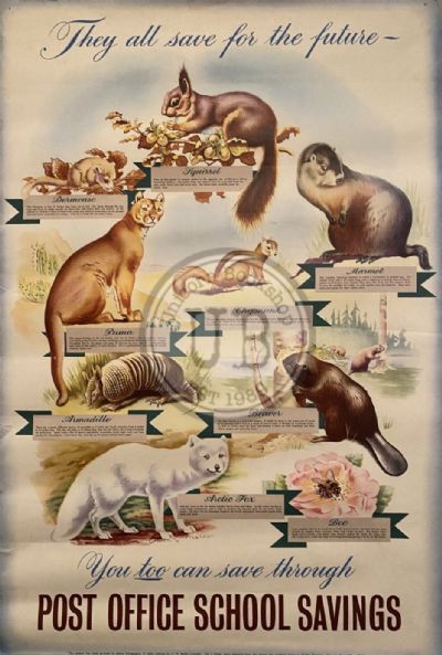 VINTAGE POSTER: Post Office School Savings Bank 