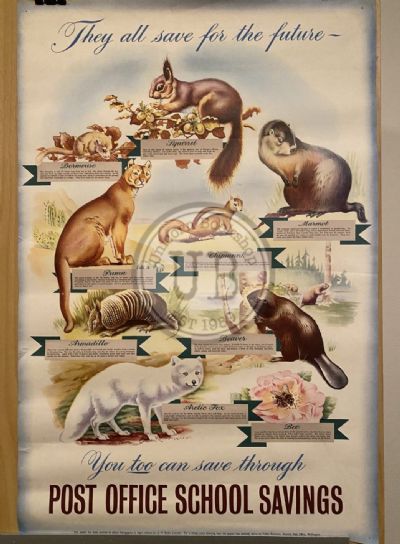 VINTAGE POSTER: Post Office School Savings Bank