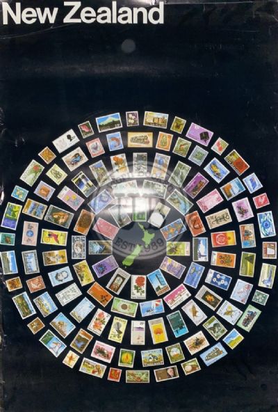 VINTAGE POSTER: New Zealand Postage Stamps 