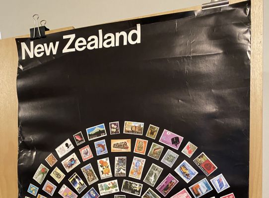 VINTAGE POSTER: New Zealand Postage Stamps