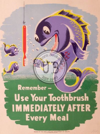 VINTAGE POSTER: New Zealand Department of Health / Use Your Toothbrush