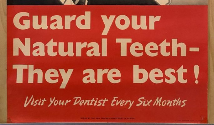 VINTAGE POSTER: New Zealand Department of Health / Visit the Dentist