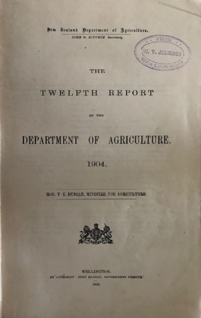 TWELFTH REPORT OF THE DEPARTMENT OF AGRICULTURE