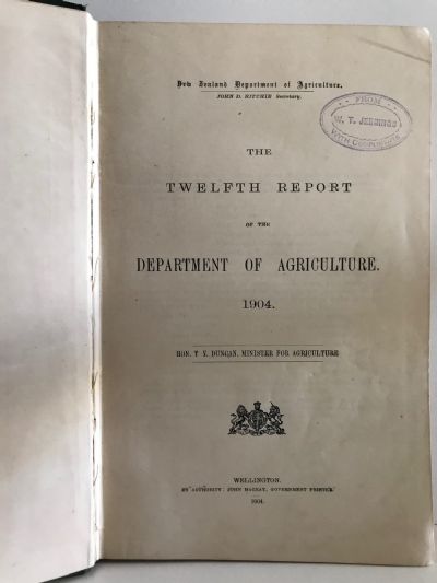 TWELFTH REPORT OF THE DEPARTMENT OF AGRICULTURE