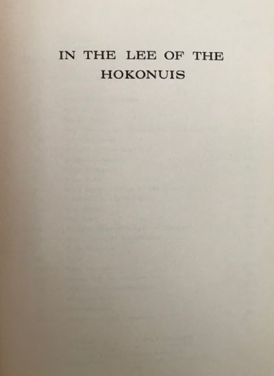 IN THE LEE OF THE HOKONUIS