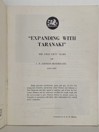EXPANDING WITH TARANAKI: The First Fifty Years of L.H. Johnson Motors 1919-1969