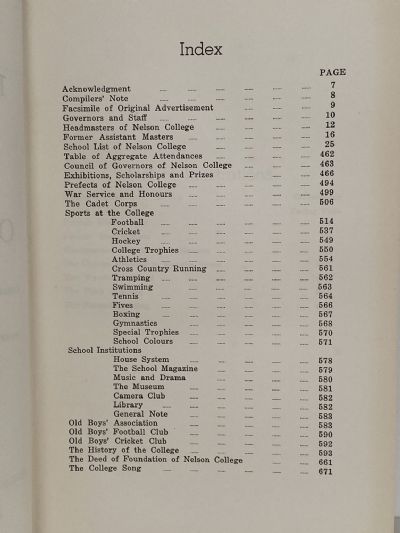 NELSON COLLEGE OLD BOYS REGISTER: Fourth Edition 1856 - 1956