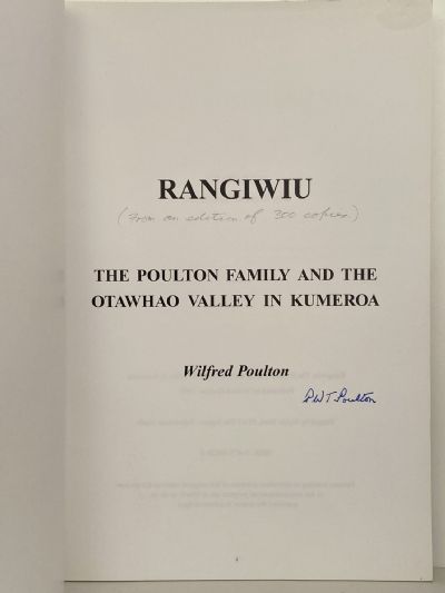 RANGIWIU: The Poulton Family and the Otawhao Valley In Kumeroa