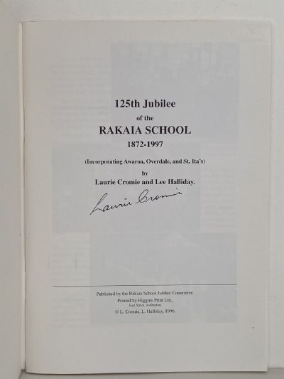 125th JUBILEE of the RAKAIA SCHOOL 1872-1997