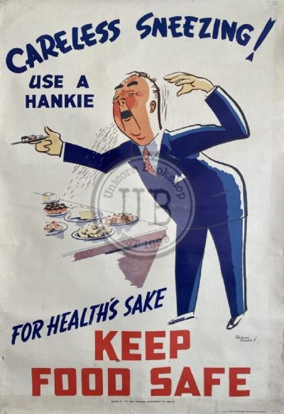 VINTAGE POSTER: New Zealand Department of Health / Food Safety