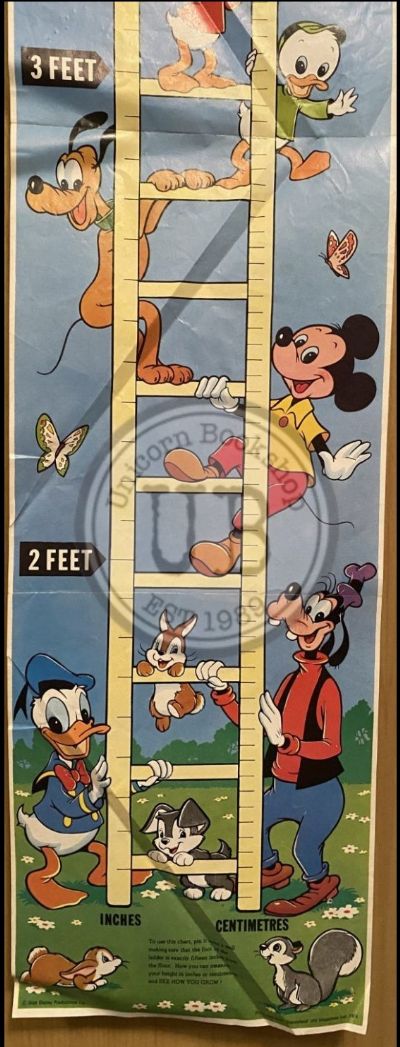 VINTAGE POSTER: Walt Disney - See how you grow height wall chart