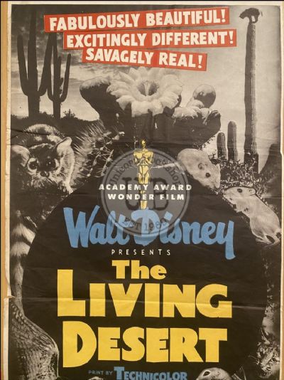 VINTAGE POSTER: Walt Disney Presents - The Living Desert in Technicolour 1953