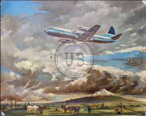 VINTAGE POSTER: TEAL Lockheed Electra ZK-TEA in flight