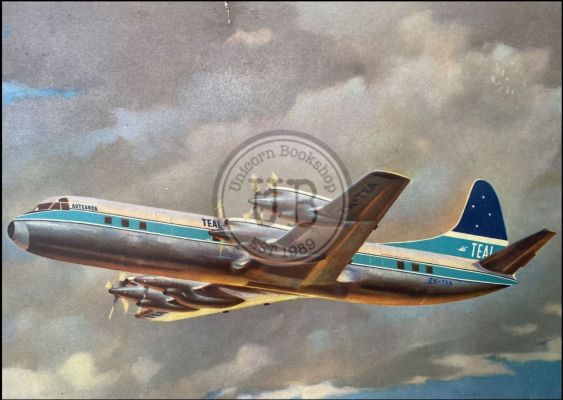VINTAGE POSTER: TEAL Lockheed Electra ZK-TEA in flight