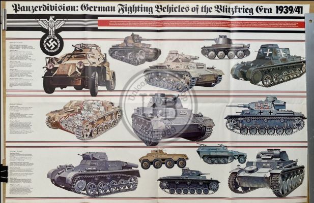VINTAGE POSTER: German Fighting Vehicles of the Blitzkrieg 1939 / 1941