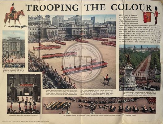 VINTAGE POSTER: Trooping The Colour - Queen Elizabeth II 1950s