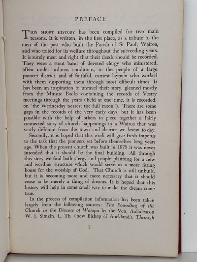 A Short History of the Parochial District of St Paul's, Wairoa H.B