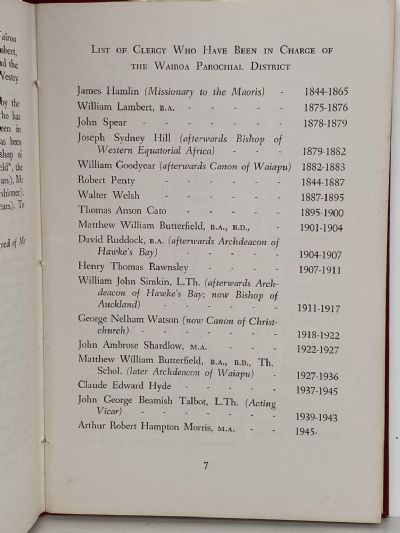 A Short History of the Parochial District of St Paul's, Wairoa H.B