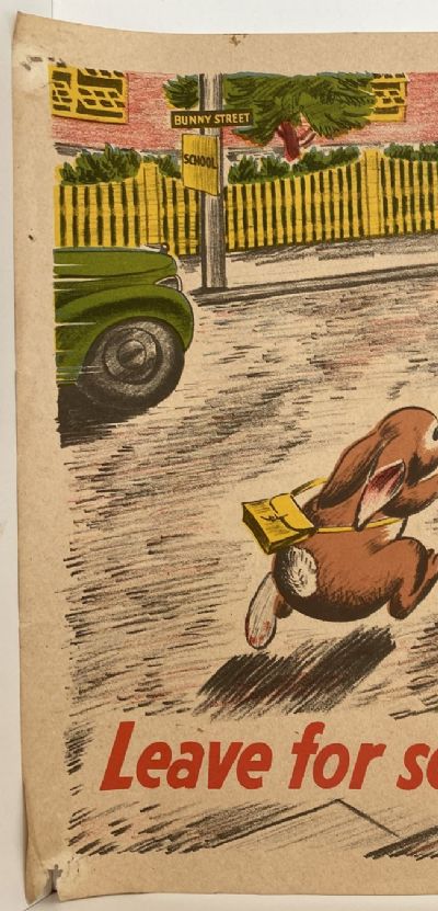 VINTAGE POSTER: New Zealand Education Department / Children's Road Safety