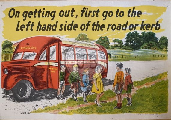 VINTAGE POSTER: New Zealand Education Department / Children's Road Safety