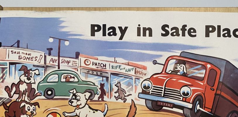 VINTAGE POSTER: New Zealand Transport Department / Children's Road Safety