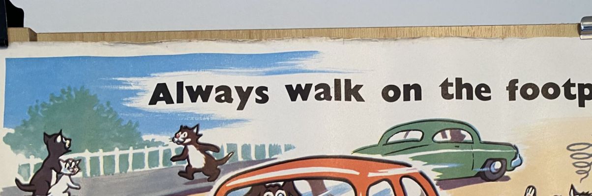 VINTAGE POSTER: New Zealand Transport Department / Children's Road Safety