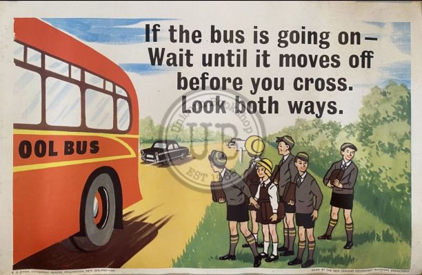 VINTAGE POSTER: New Zealand Transport Department / Children's Road Safety