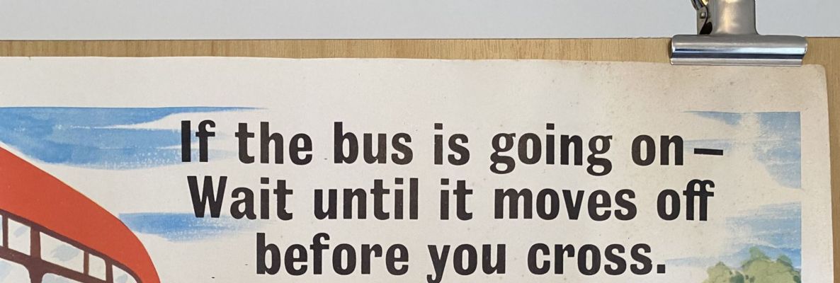 VINTAGE POSTER: New Zealand Transport Department / Children's Road Safety