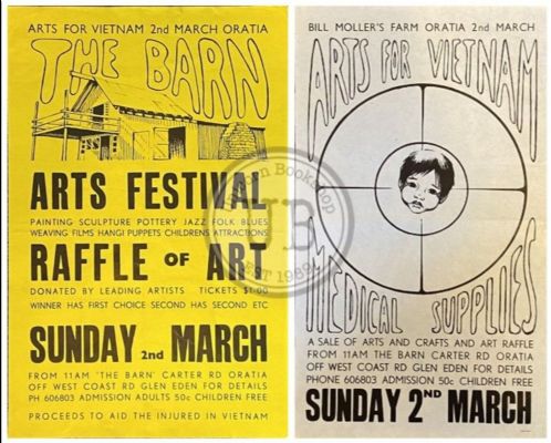 VINTAGE POSTERS: The Barn Arts Festival Raffle of Art - Vietnam War 1960s